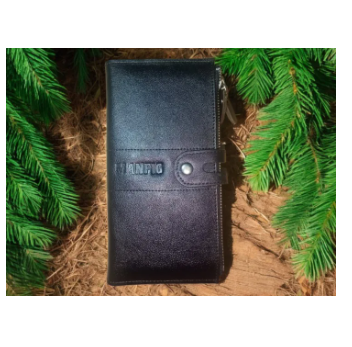 Manfig Leather Wallet Bi-Fold Zipper Long Wallet for Men | Travel Cash Passport Mobile Wallet